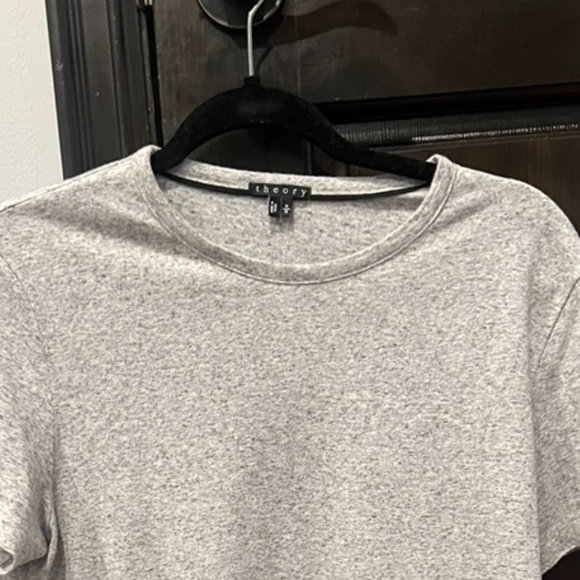 THEORY MEN’S CREWNECK LINEN ESSENTIAL T-SHIRT, SIZE MEDIUM, HEATHER GREY - Picture 3 of 8